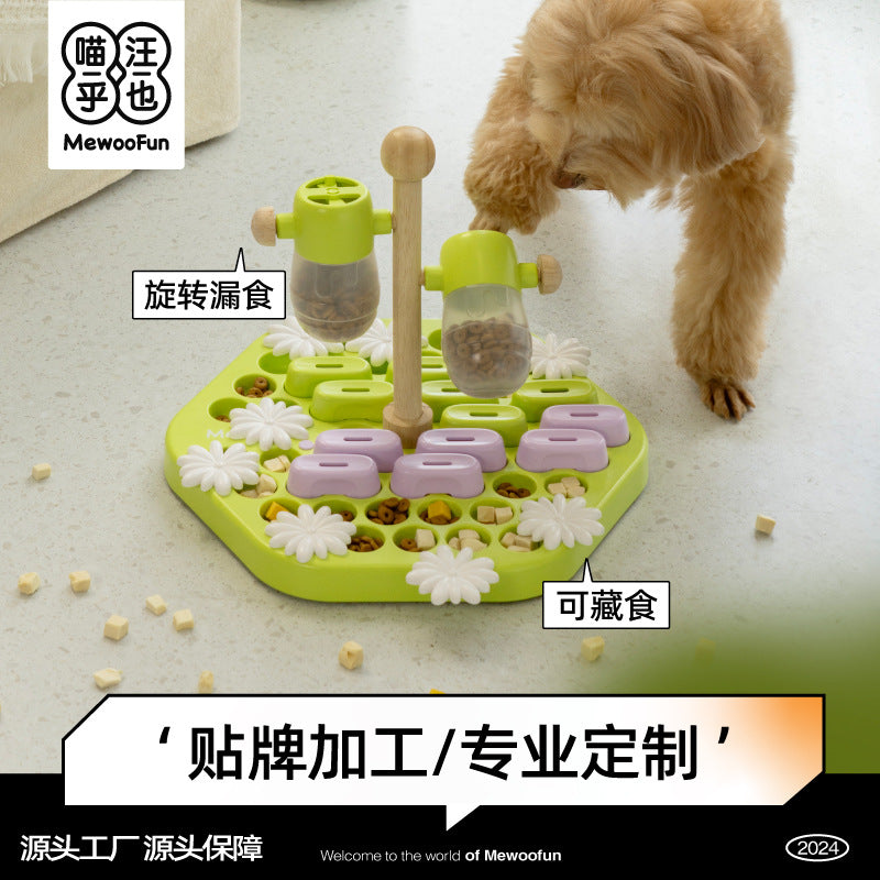Meow Hu Wang Ye Flower Smell Plate Dog Educational Fengrong Toy Hide Food Leak Food Pet Smell Plate Fengrong Consumption